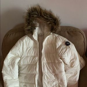 ABERCROMBIE KIDS Winter Parka, Size XL. In White.
